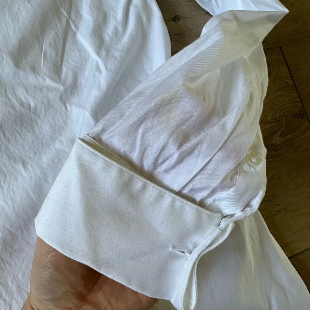 Banana Republic Men’s Grant Fit Fine Italian Fabric White Classic Shirt Sz L